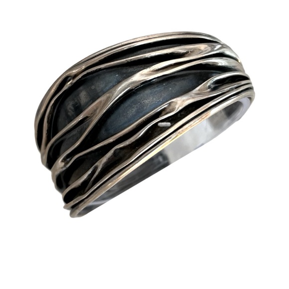 Artisan Designed Modern Sterling Silver Cuff Bracelet - Picture 2 of 12